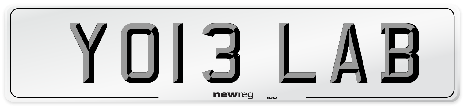YO13 LAB Number Plate from New Reg